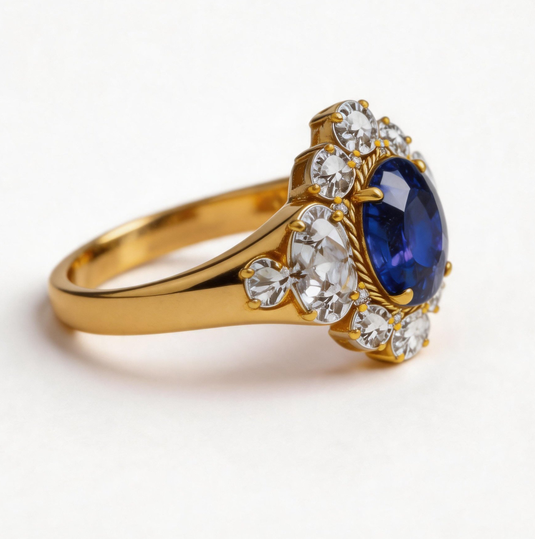 Original Design - 2ct Oval Cut Blue Sapphire Engagement Ring