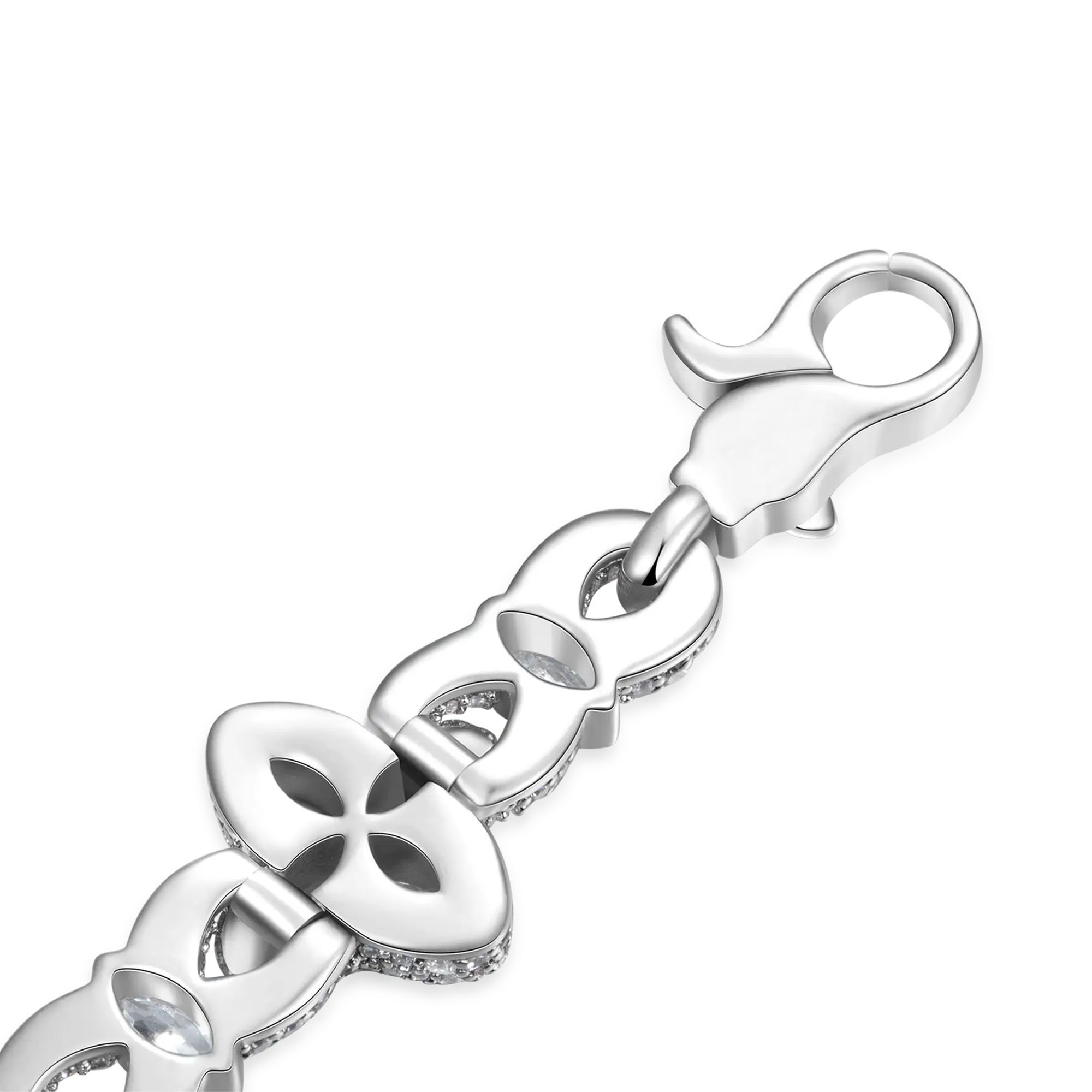 Men's Pave Setting Marquise Cut Emerald Sapphire Clover Bracelet