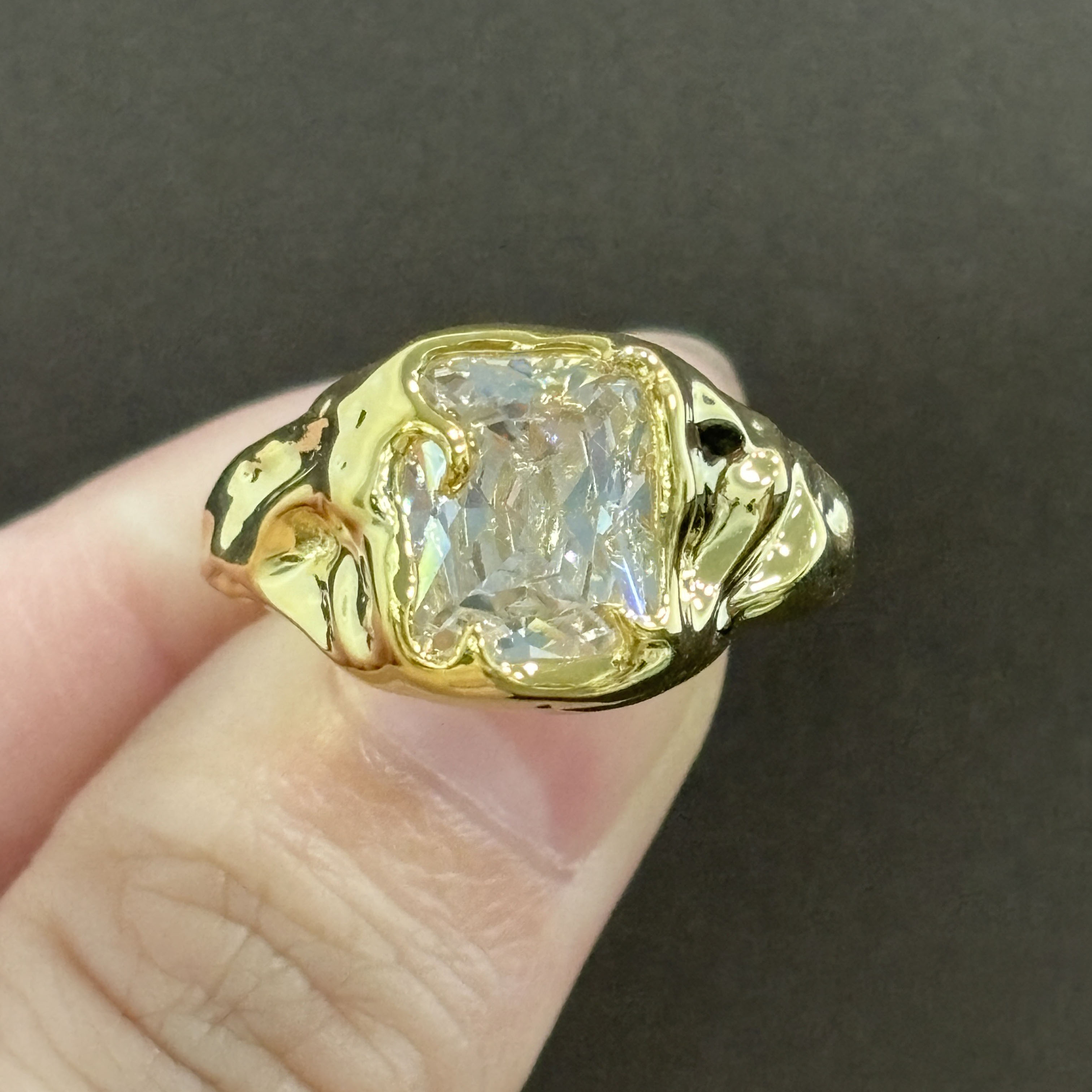 Art Deco Design 4ct Radiant Cut White Sapphire Ring Set