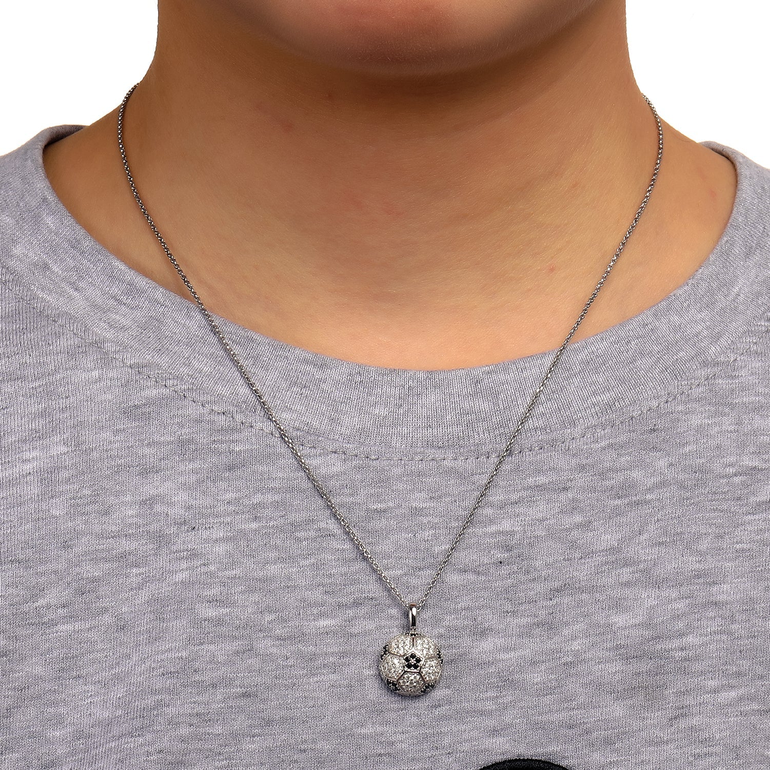 3D Soccer Ball Sport Pendant Necklace (Platinum / Gold Options, Single Piece Sale)