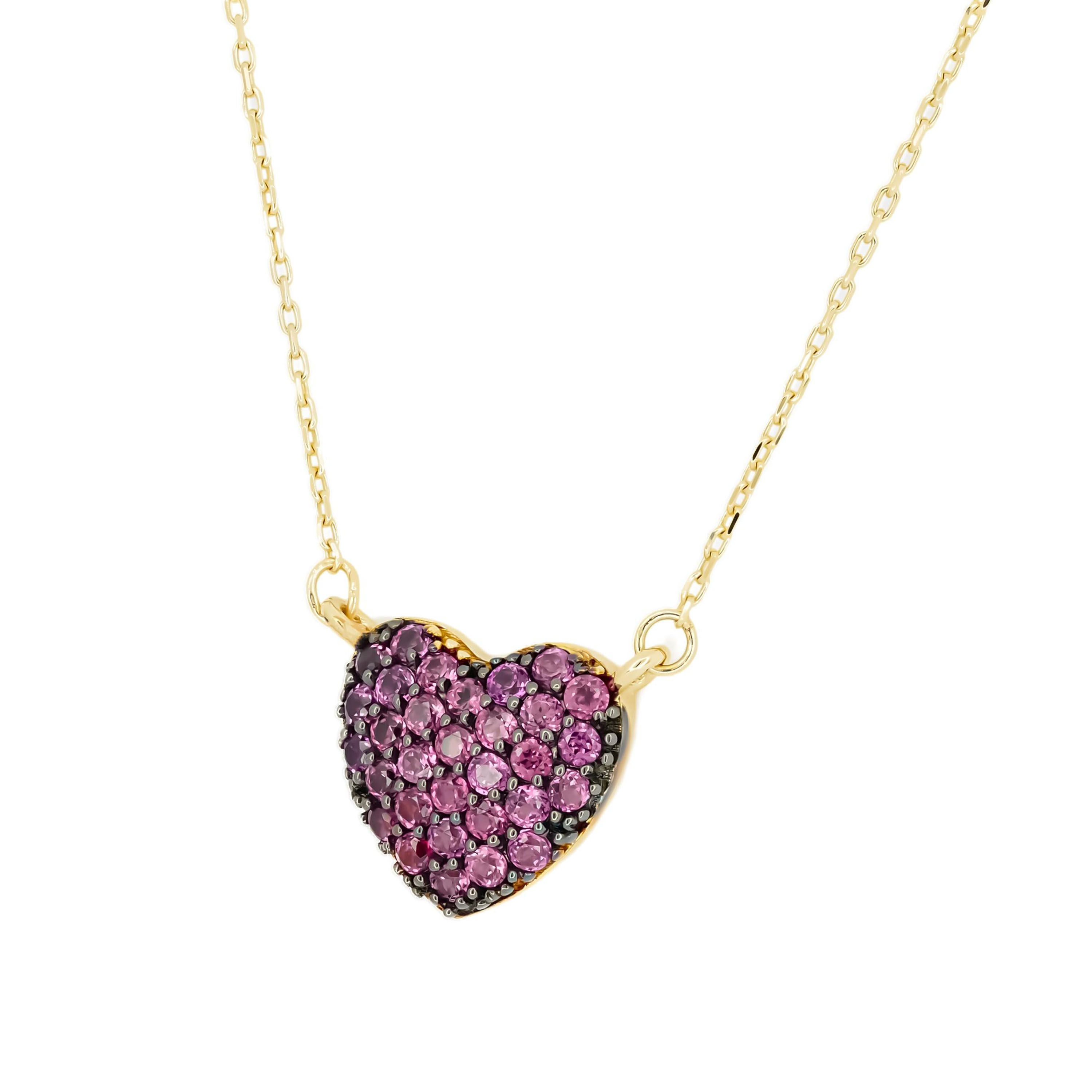 Heart Shape Round Cut Pendant Necklace