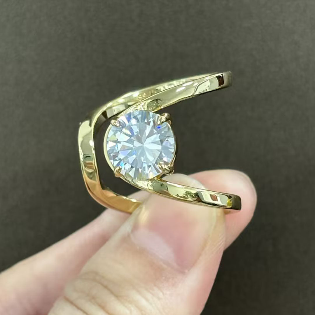 2ct Round Cut White Sapphire Engagement Ring