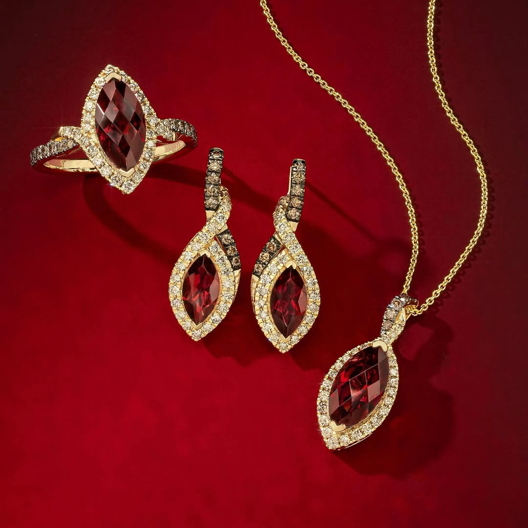 Marquise Cut Ruby Sapphire Jewelry Set 3/pcs