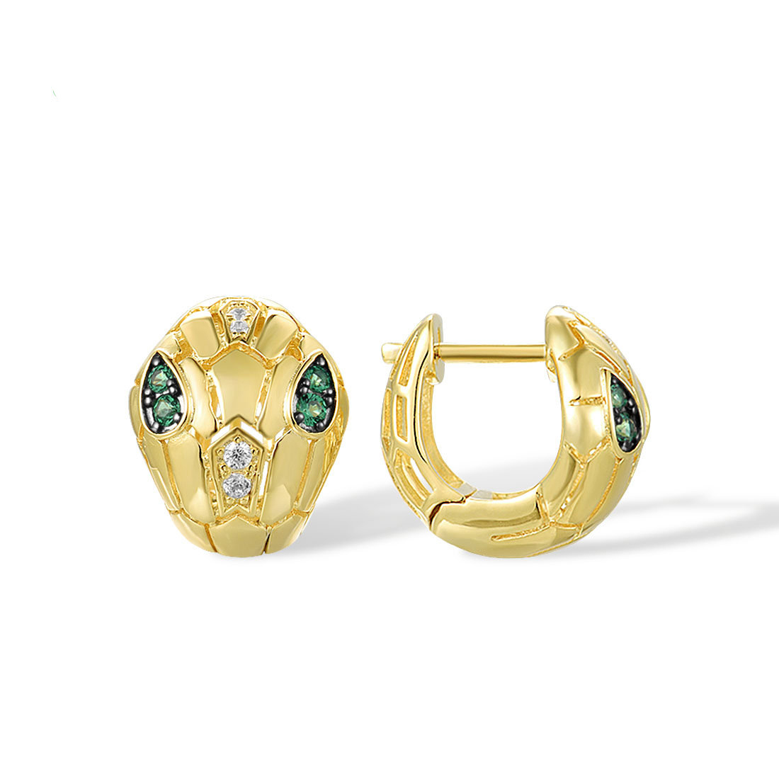Cobra Snake Pierce Sapphire Stud Earrings