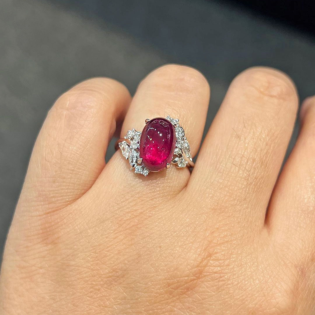 5.6ct Oval Cut Ruby Sapphire Engagement Ring