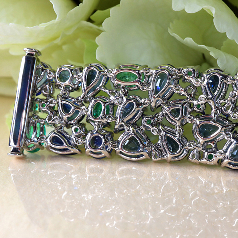 Two Tone Sapphire&Emerald Bracelet