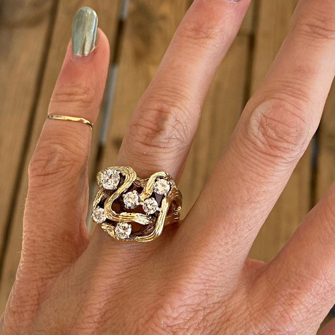 5.25ct Unique Design Round Cut White Sapphire Eternity Ring