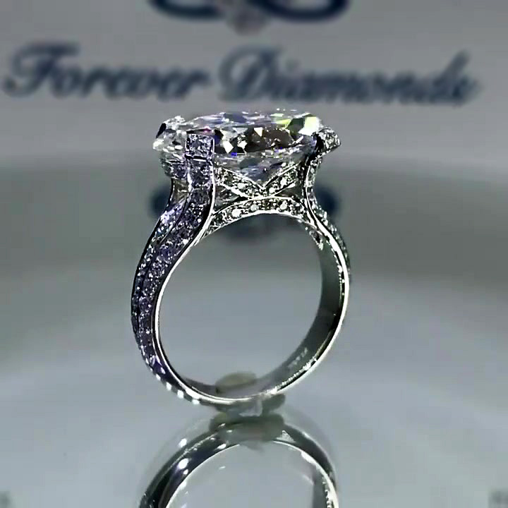 3ct East-west Design Oval Cut White Sapphire Engagement Ring