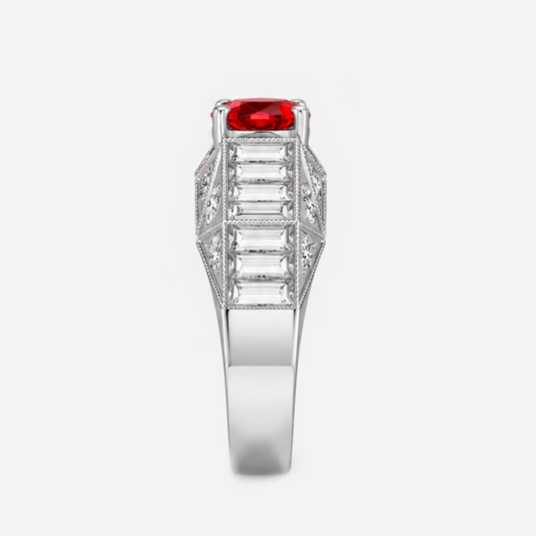 Original Design - 2ct Oval Cut Ruby sapphire Engagement Ring