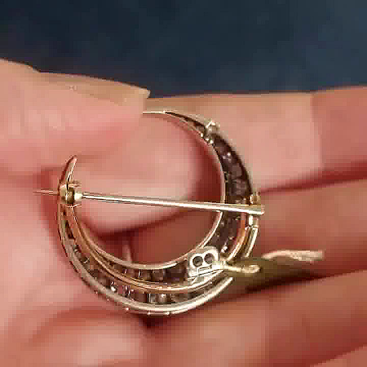 Round Cut White Sapphire Brooch