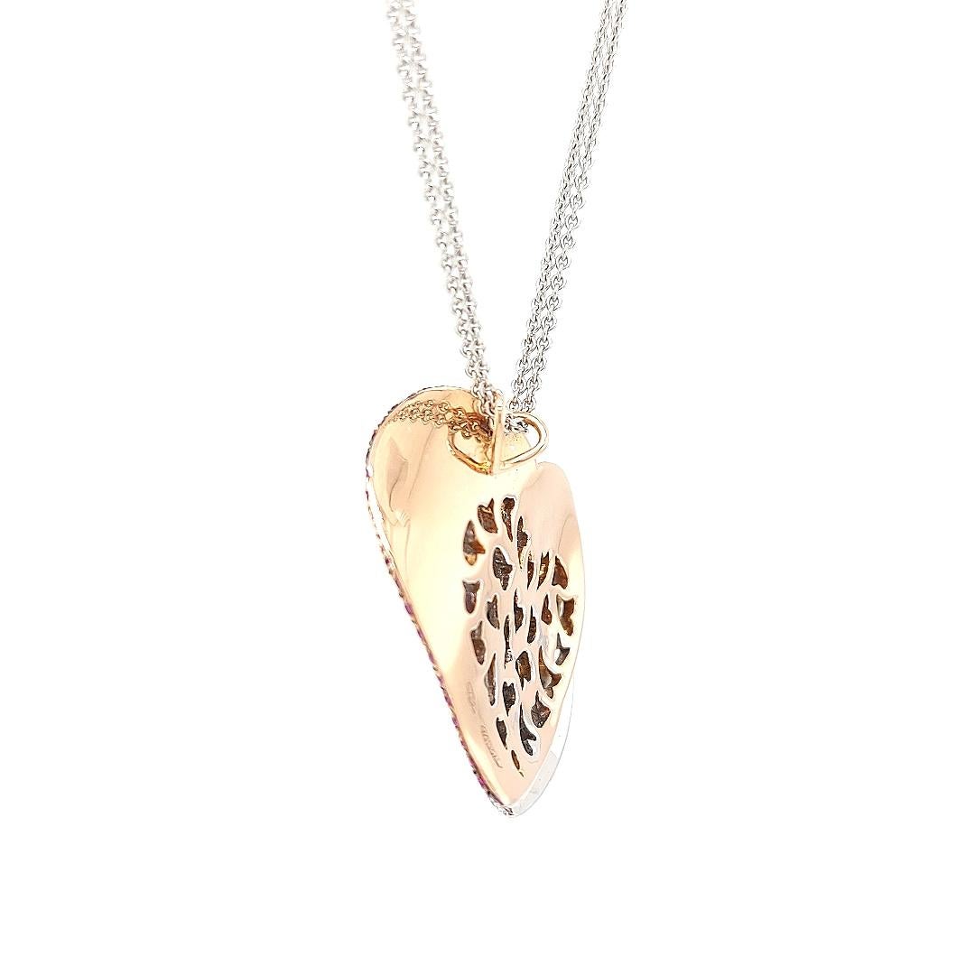 Fashion Heart Pink&Diamond Pendant Necklace
