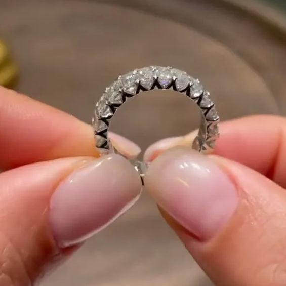 5ct Emerald Cut White Sapphire Wedding Band