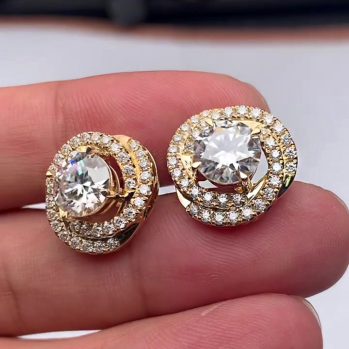 Round Cut White Sapphire Drop Earrings