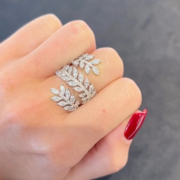 3.4ct Marquise Cut Spiral Wrap Ring