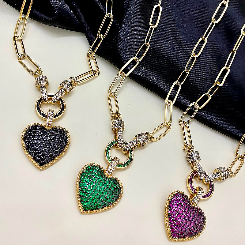 8ct Emerald Sapphire Pendant Necklace
