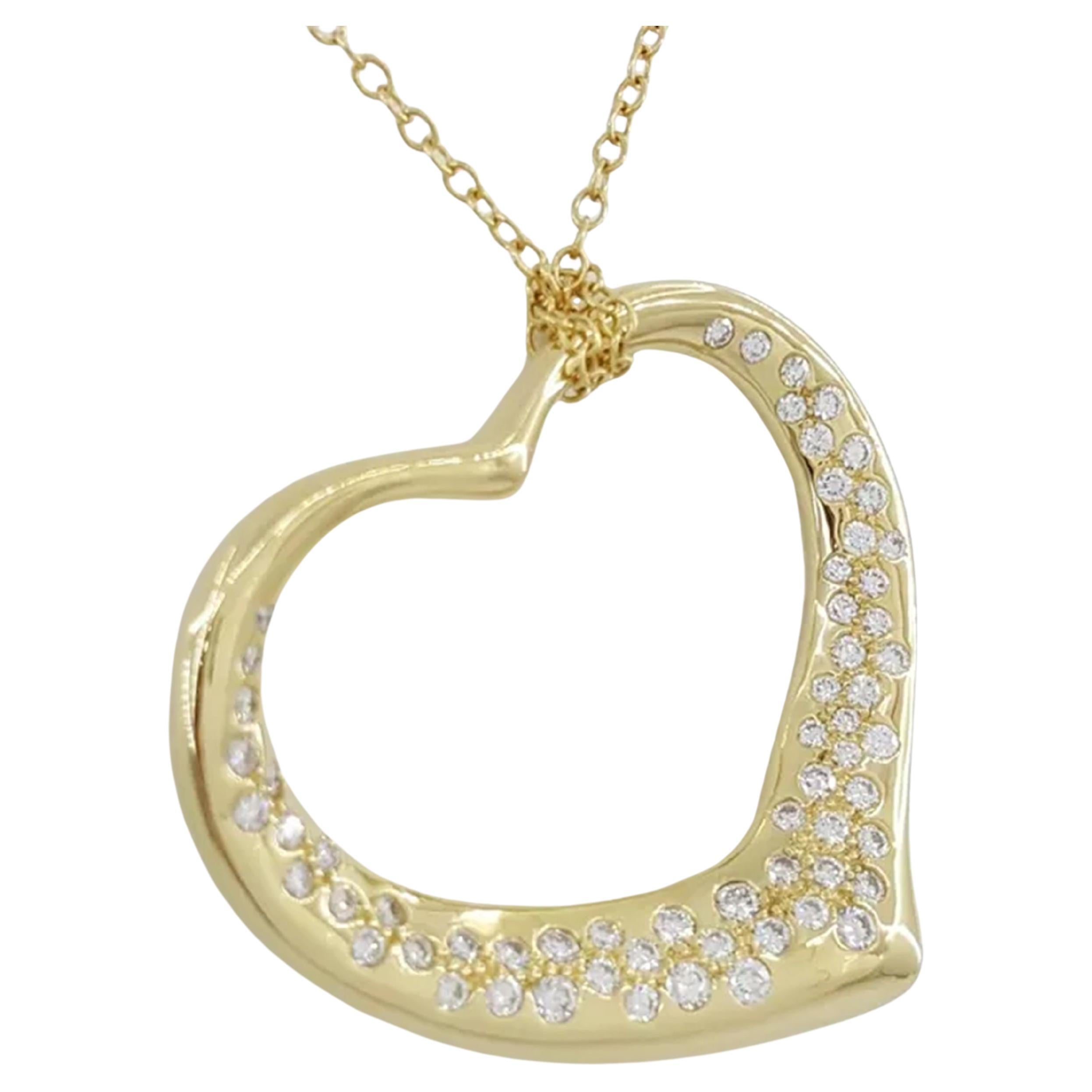 Round Cut White Sapphire Heart Pendant Necklace