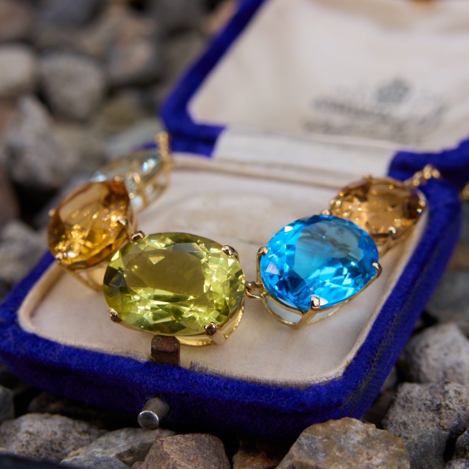 Oval Cut Rainbow Sapphire Pendant Necklace