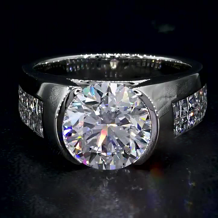 5ct Round Cut White Sapphire Engagement Ring