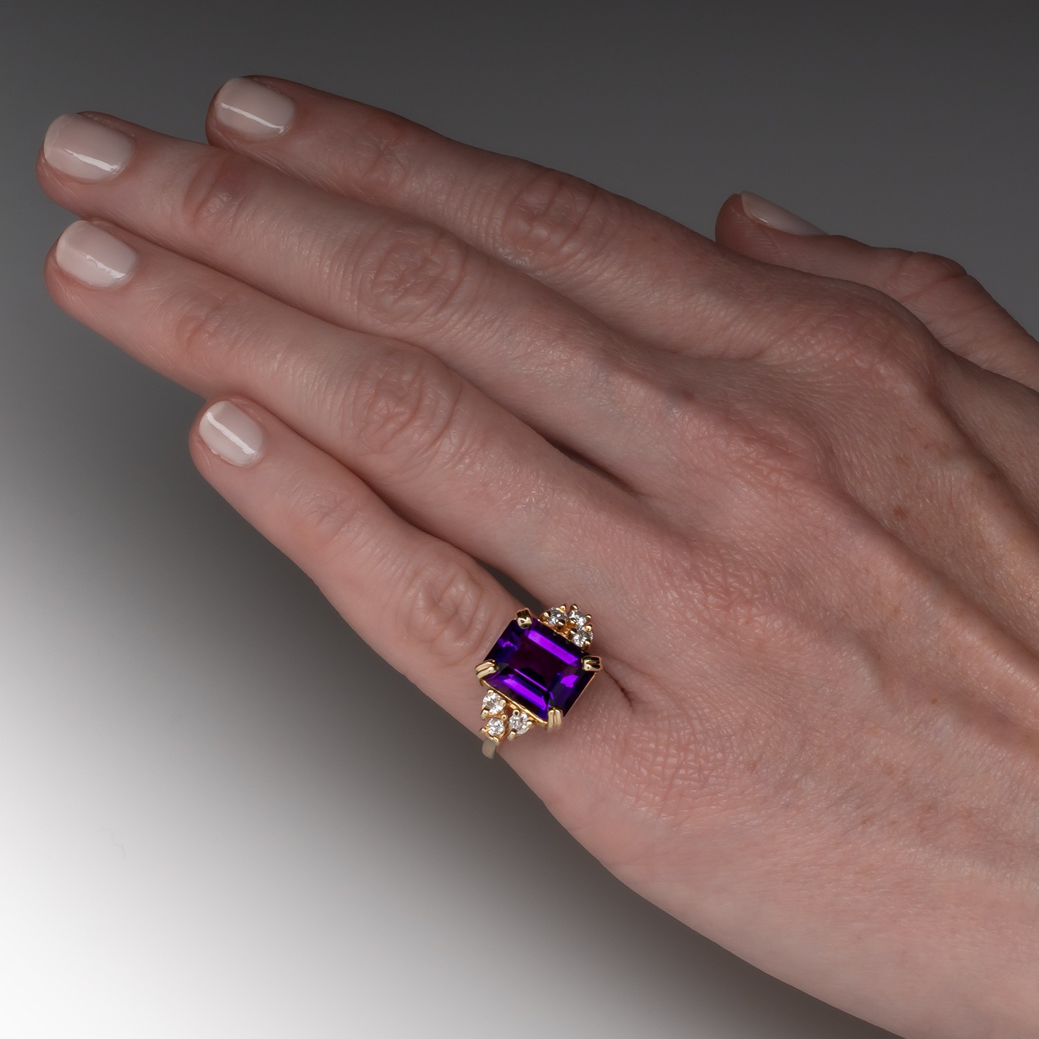 6ct Emerald Cut Amethyst Sapphire Engagement Ring