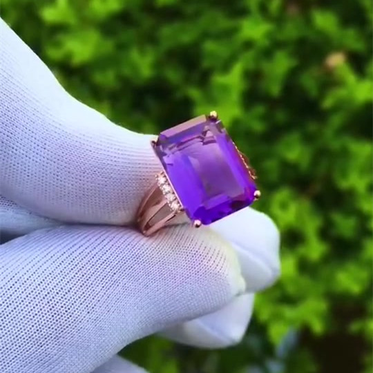 6ct Emerald Cut Amethyst Sapphire Engagement Ring