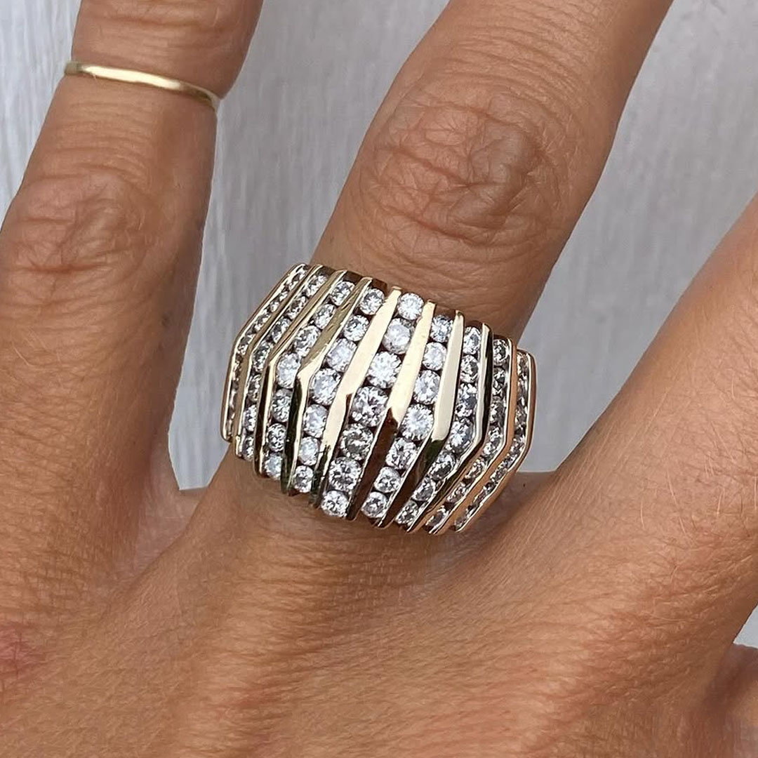 4ct Round Cut White Sapphire Channel Setting Ring