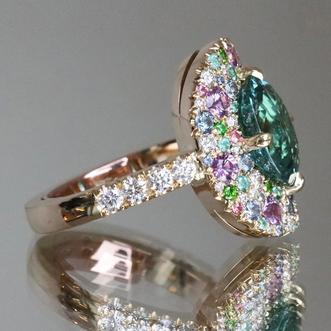 5ct Oval Cut Aquamarine Sapphire Cocktail Ring