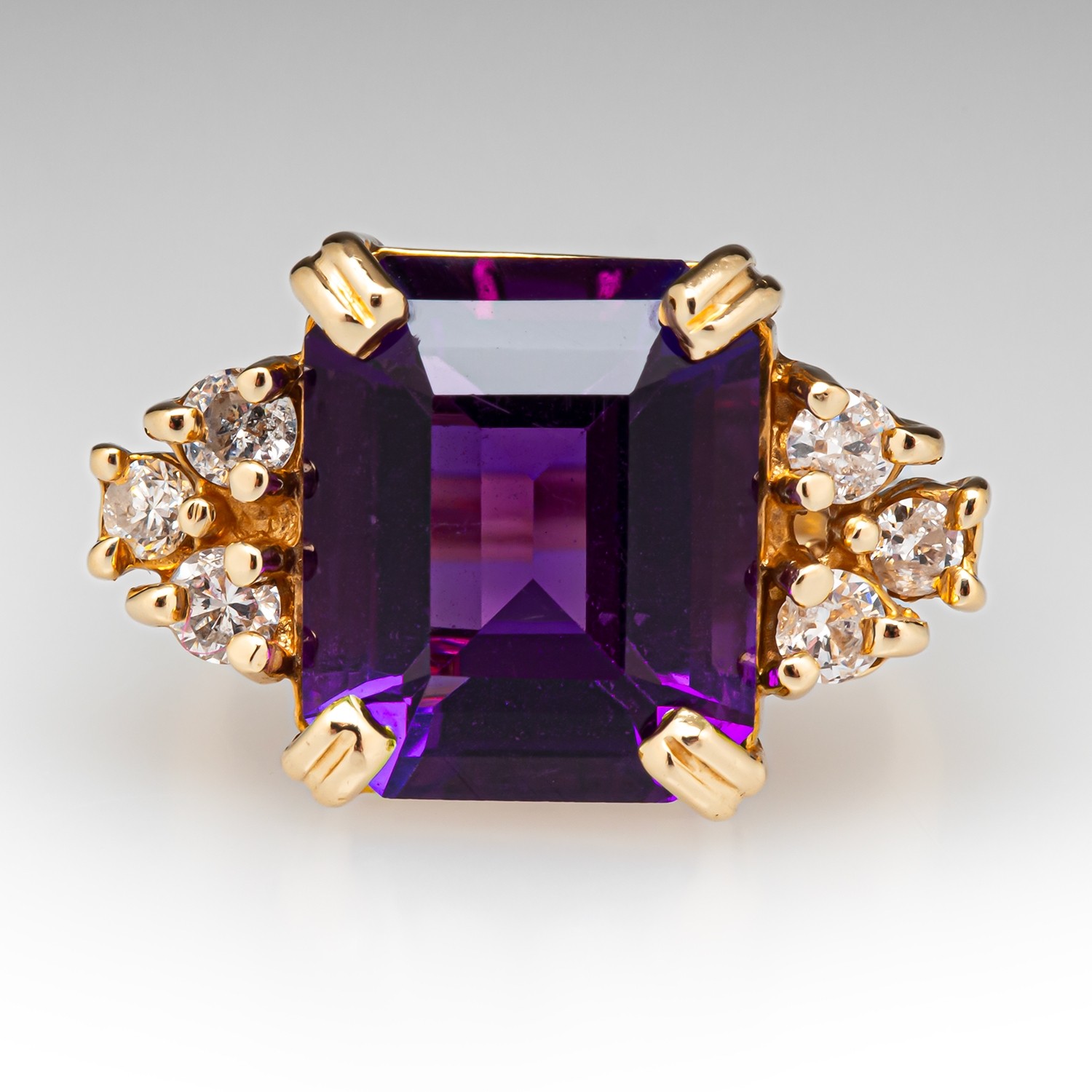 6ct Emerald Cut Amethyst Sapphire Engagement Ring