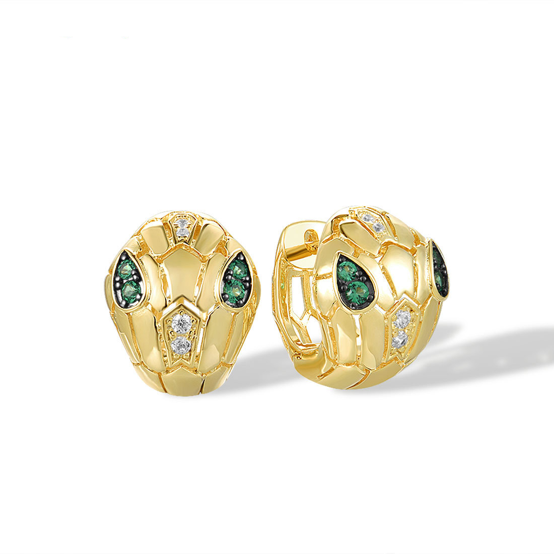 Cobra Snake Pierce Sapphire Stud Earrings