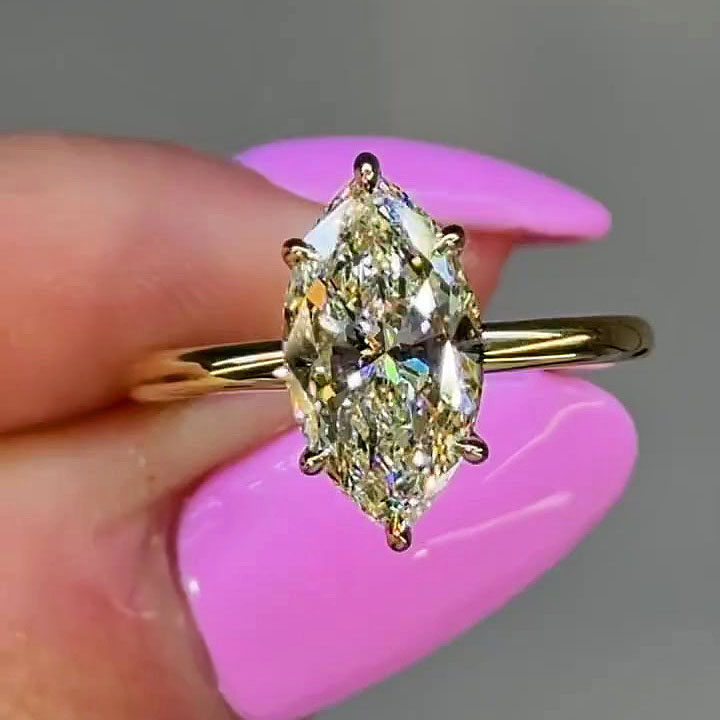 3ct Marquise Cut White Sapphire Engagement Ring