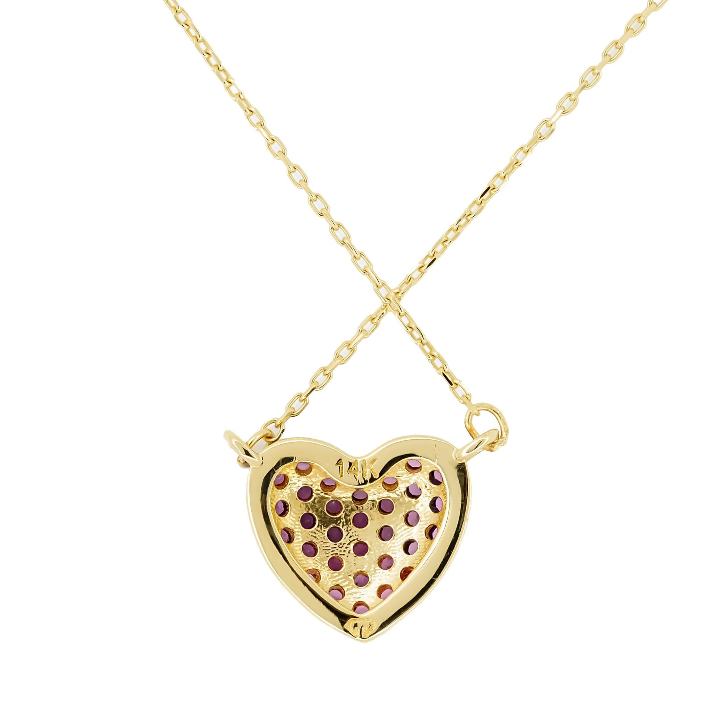 Heart Shape Round Cut Pendant Necklace