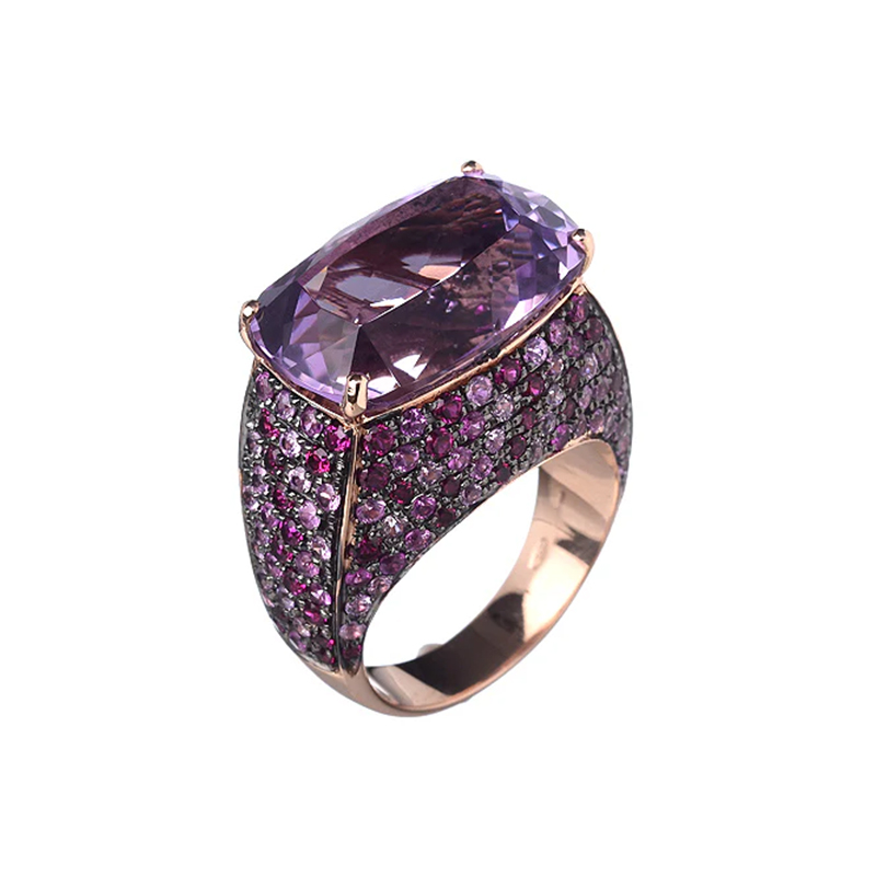 4ct Cushion Cut Multi-Color Engagement Ring (6 Color Options)