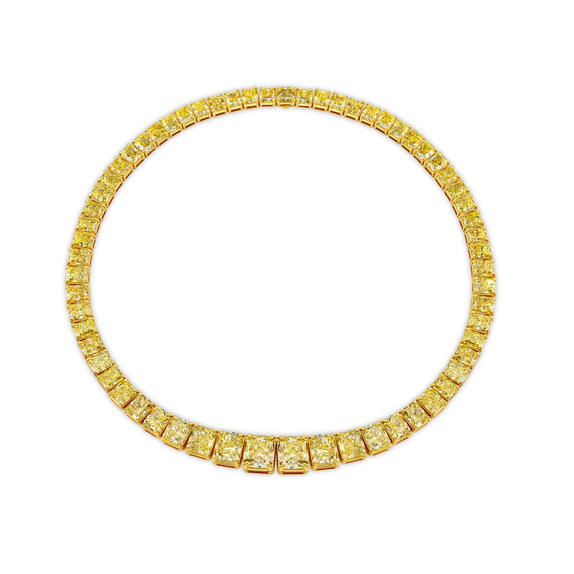 Radiant Cut Yellow Sapphire Choker Necklace
