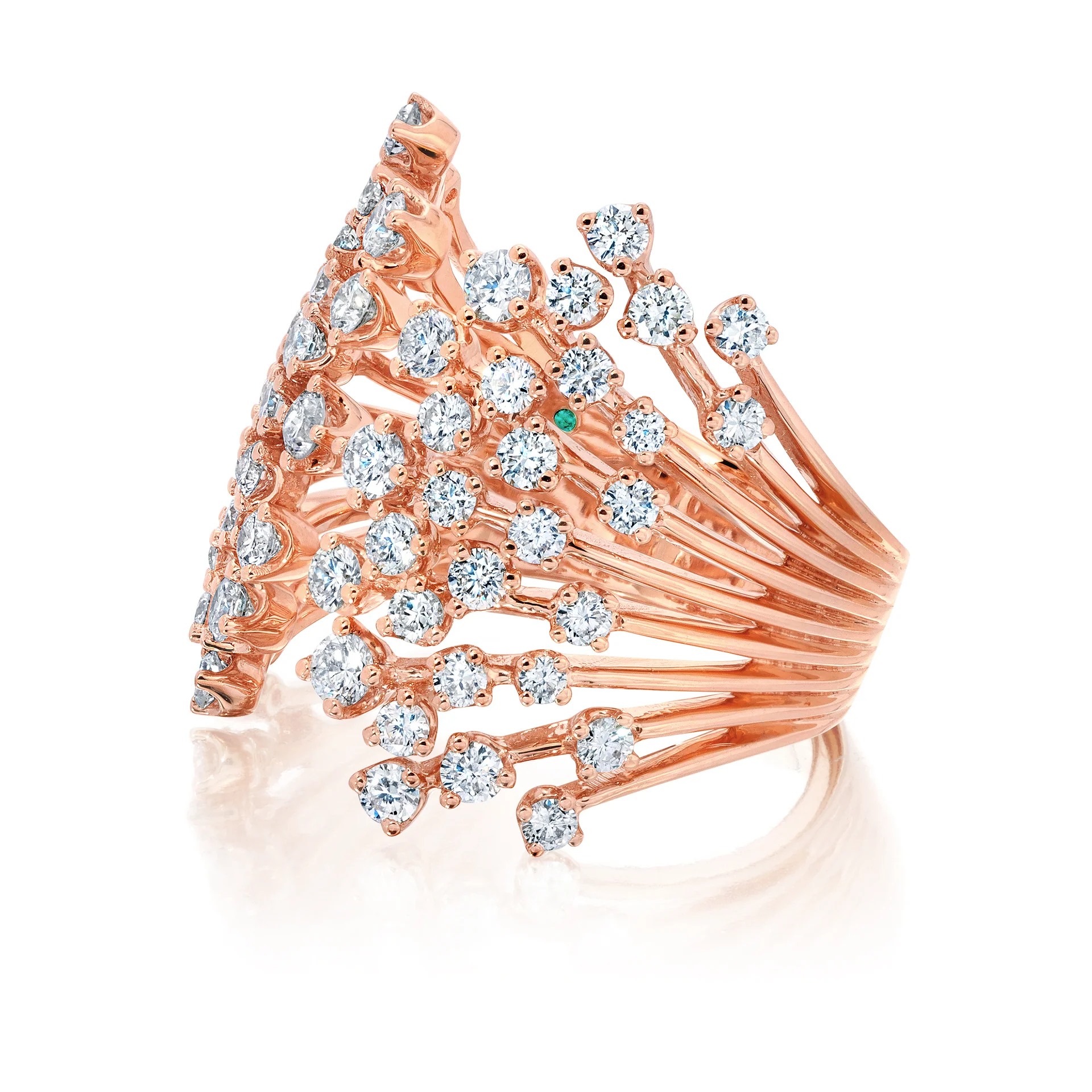 Branch Design 2.9ct Round Cut White Sapphire Open Band