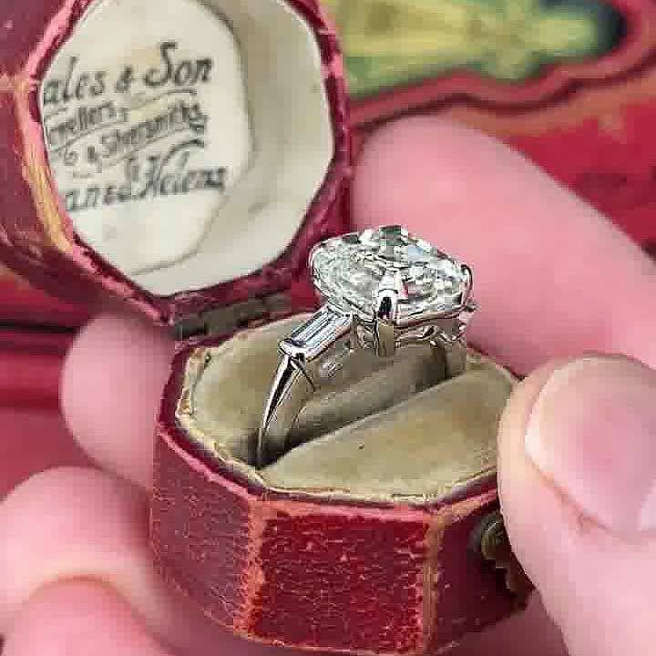 3ct Asscher Cut White Sapphire Engagement Ring