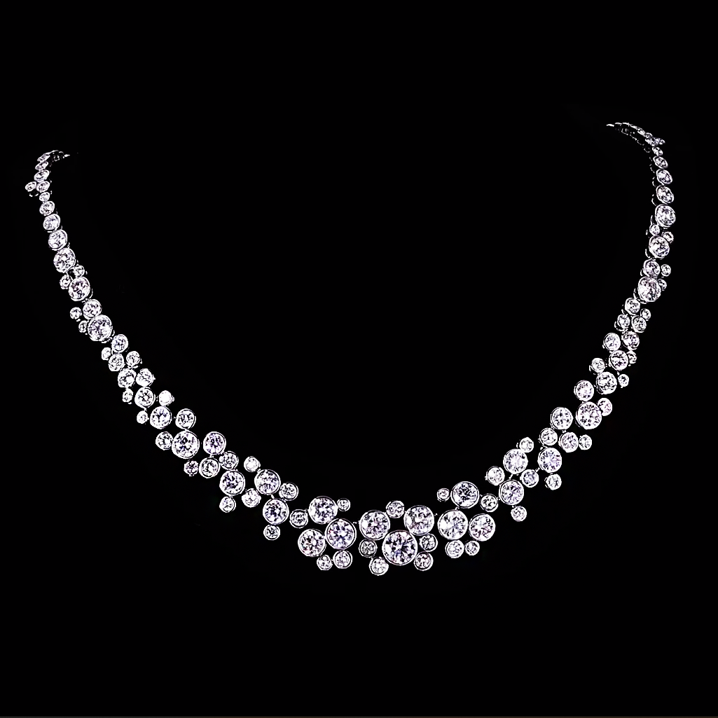 Classic Round Cut White Sapphire Necklace