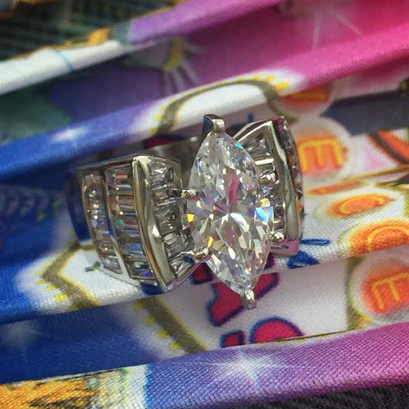 3ct Marquise Cut Channel Setting Engagement Ring