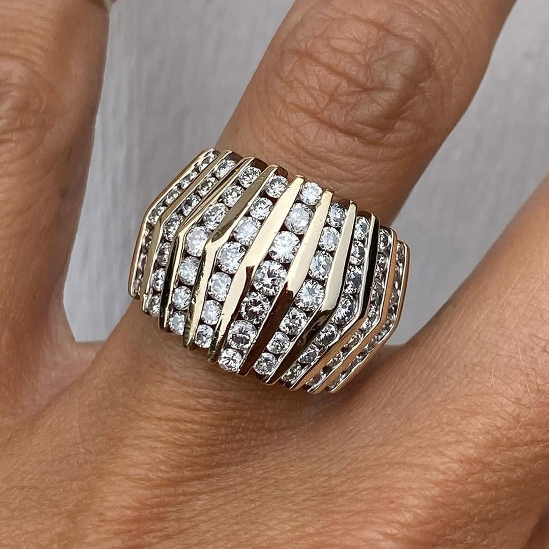 4ct Round Cut White Sapphire Channel Setting Ring