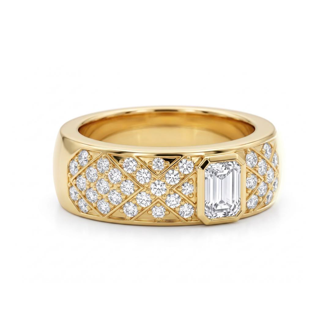 Original Design - 3ct Emerald Cut White Sapphire Engagement Ring