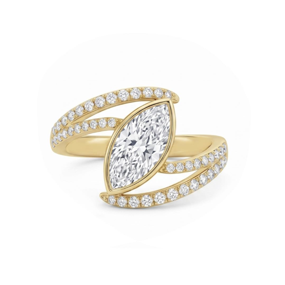 Original Design - 2ct Marquise Cut White Sapphire Engagement Ring