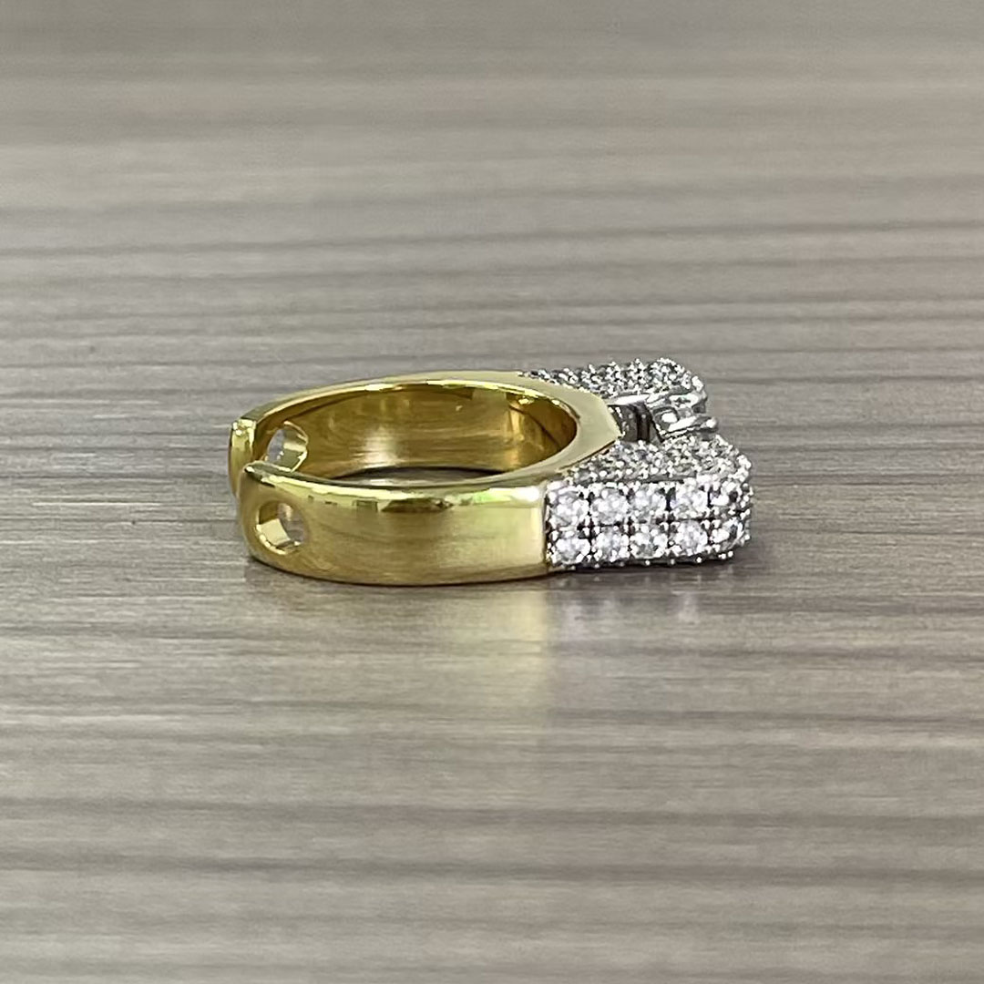 5.45ct Prong Setting Oval Cut White Sapphire Engagement Ring