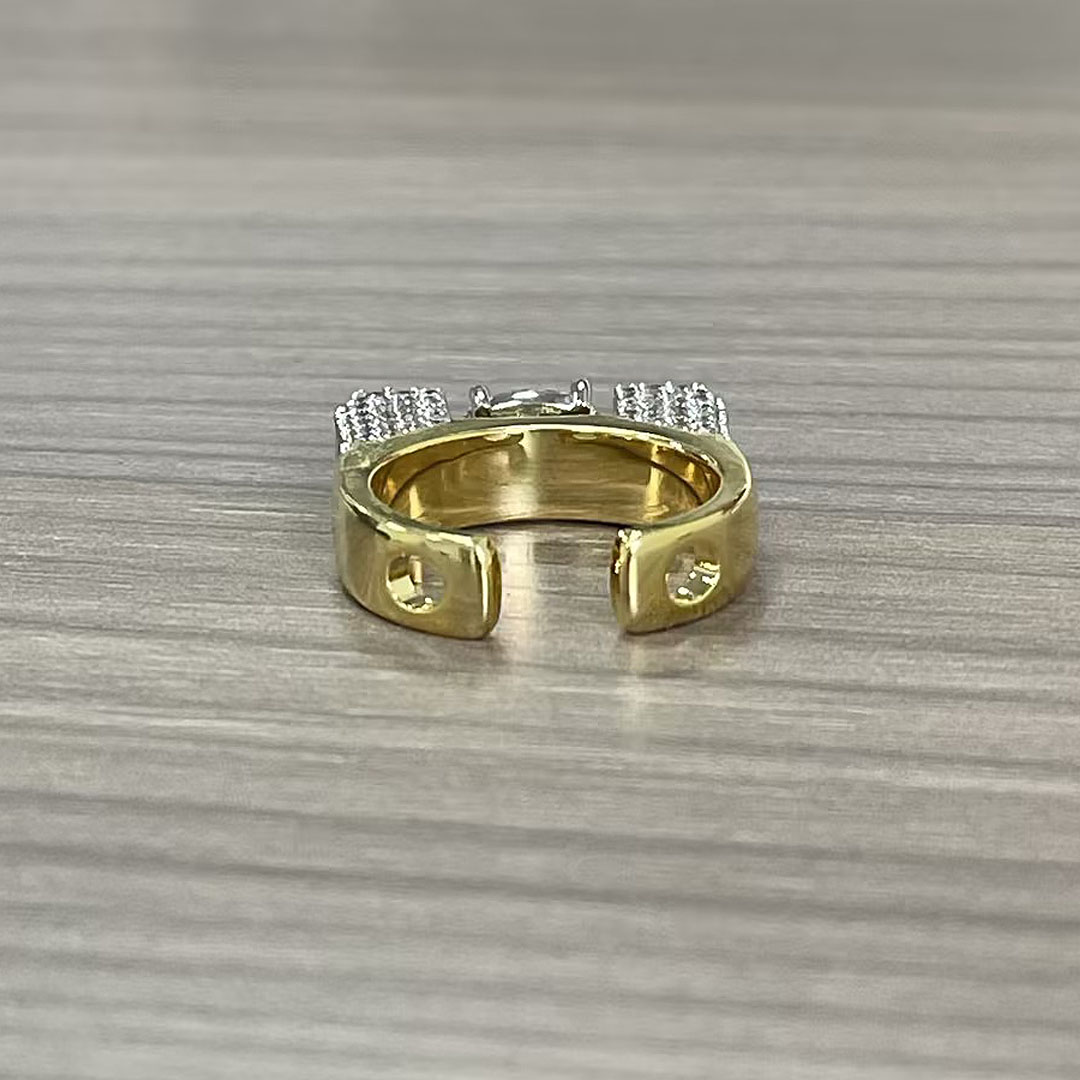 5.45ct Prong Setting Oval Cut White Sapphire Engagement Ring