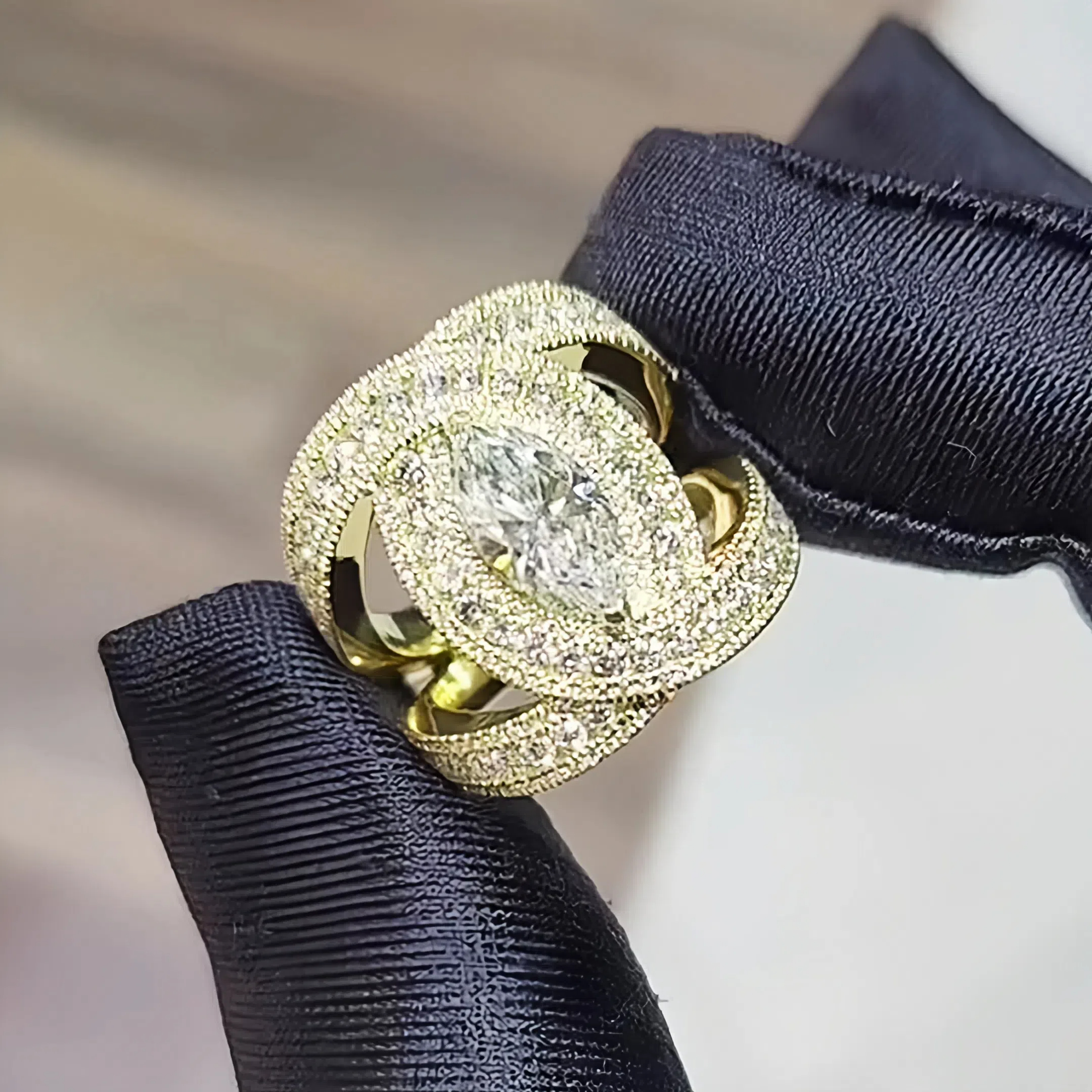 3ct Marquise Cut White Sapphire Split Shank Engagement Ring