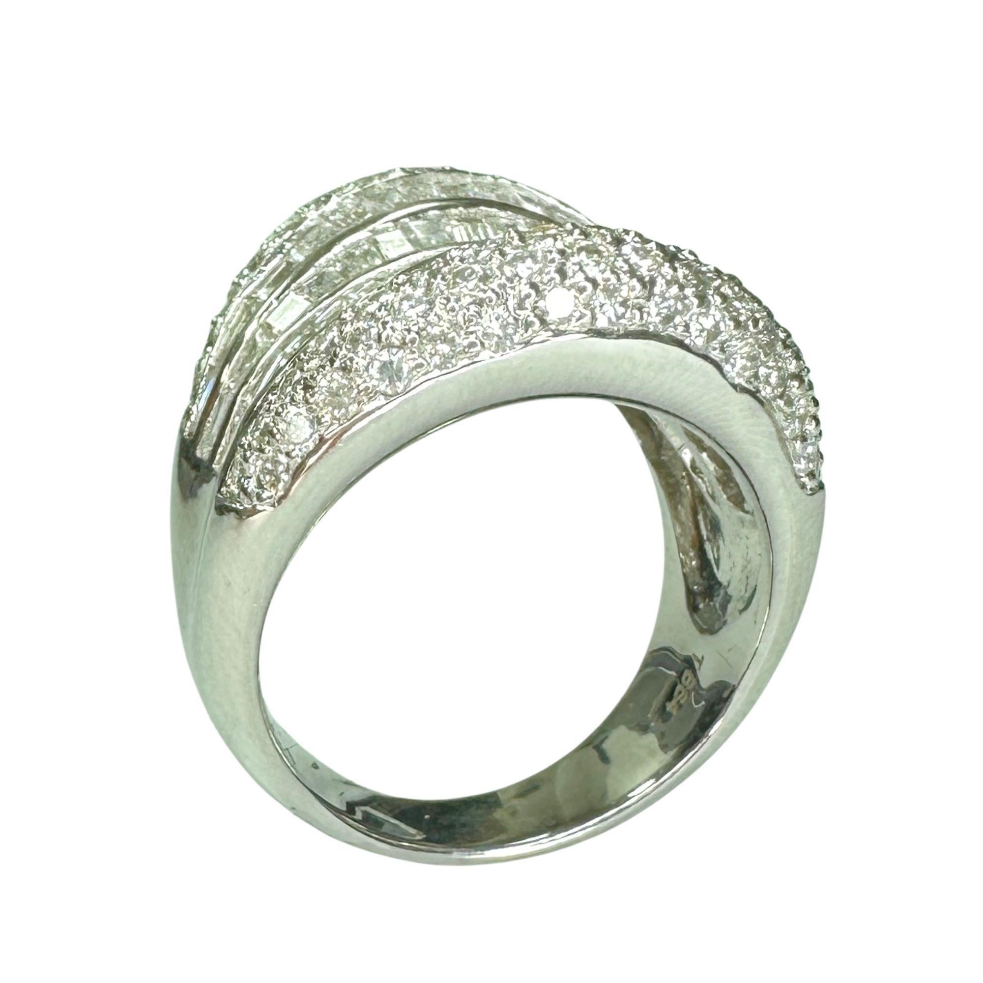 11.5ct Baguette&Round Cut Diamond Wide Band Ring