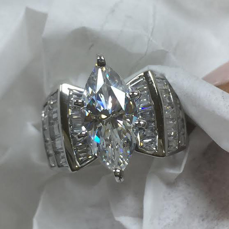 3ct Marquise Cut Channel Setting Engagement Ring