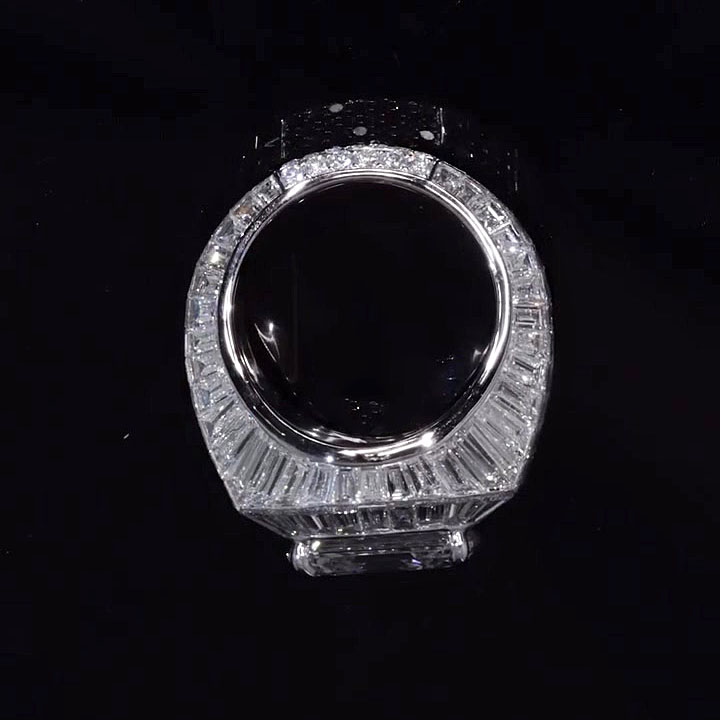 7ct Asscher Cut White Sapphire Men's Engagement Ring