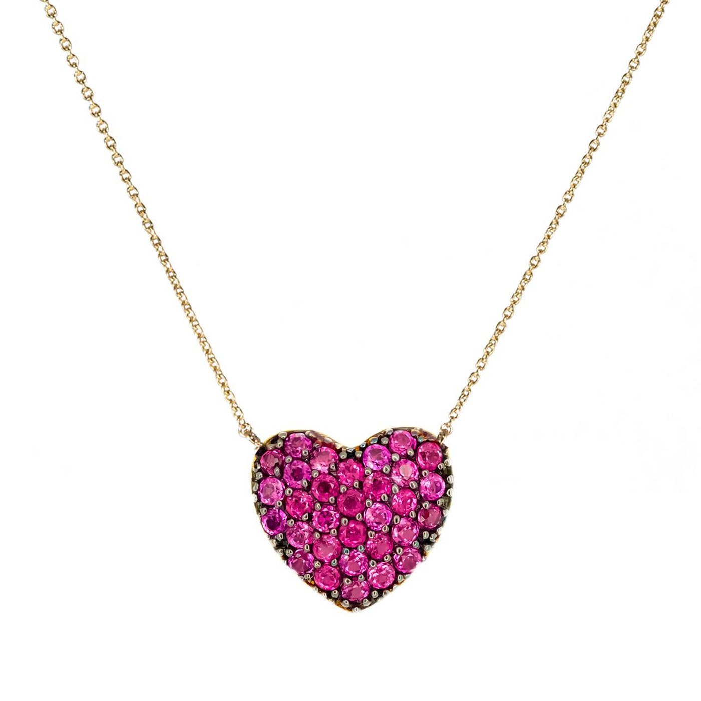 Heart Shape Round Cut Pendant Necklace