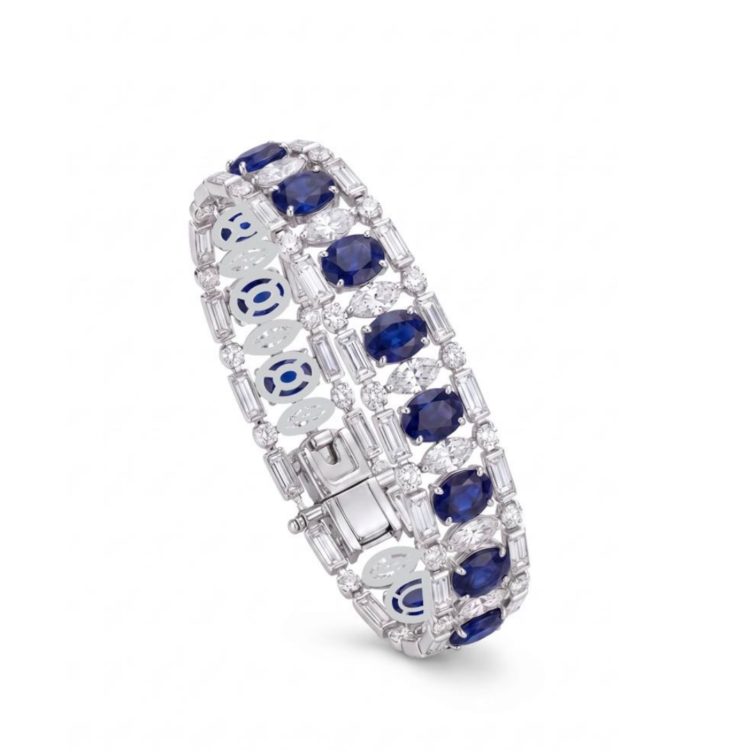 Original Design -Ruby / Blue & White Sapphire Bracelet