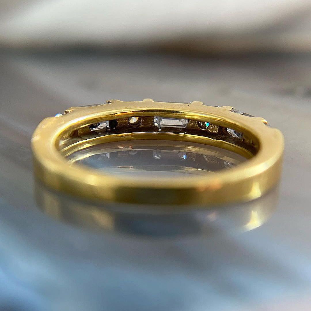 2.25ct Emerald&Round Cut White Sapphire Eternity Ring