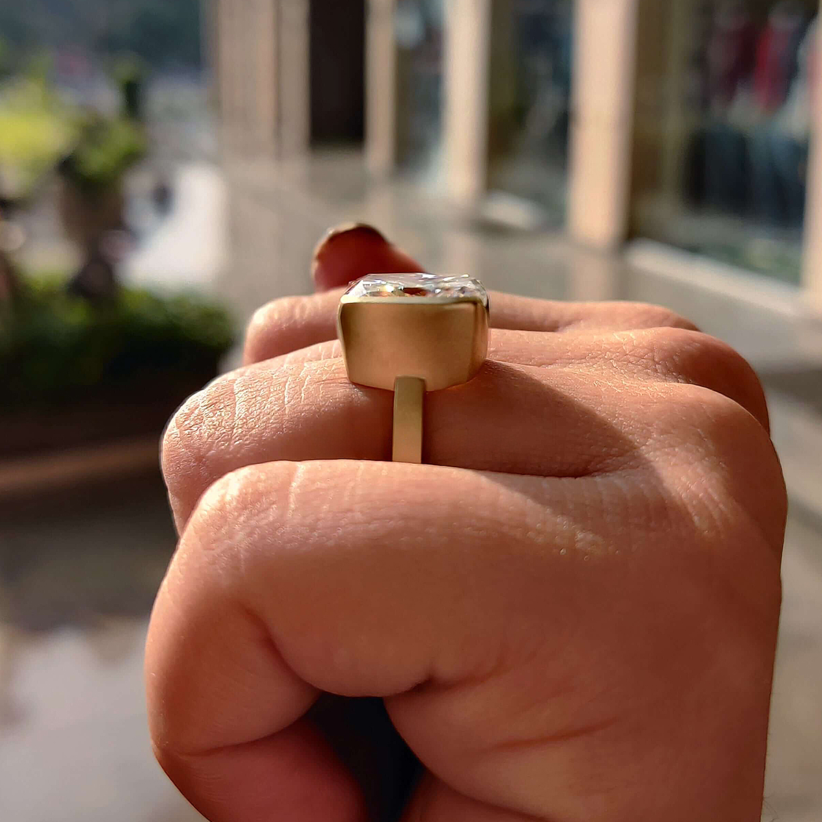 3ct Cushion Cut White Sapphire Engagement Ring