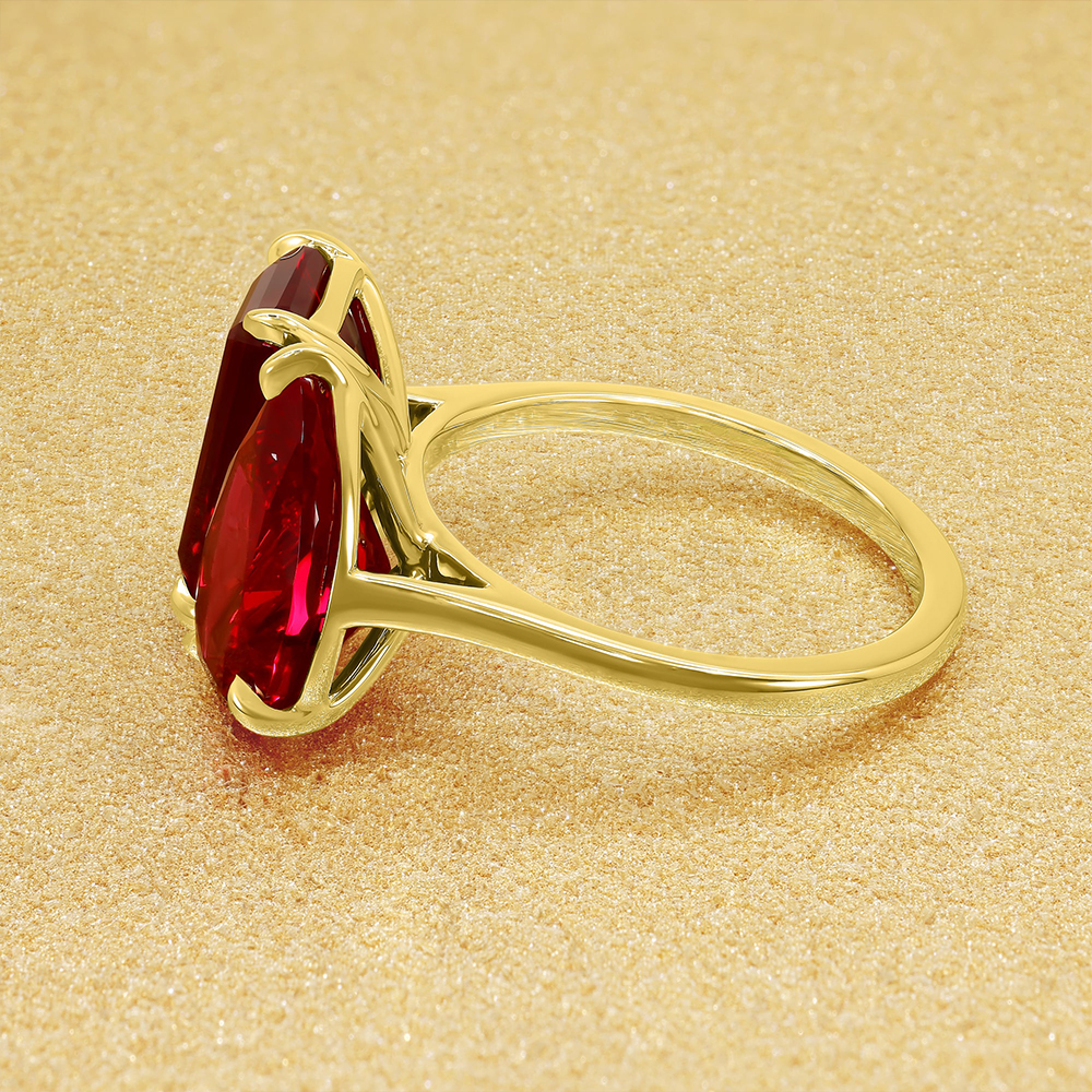 Toi et Moi 3ct Emerald&Pear Cut Ruby Sapphire Engagement Ring